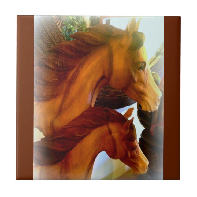 mare and pony ceramic photo tile (Front)