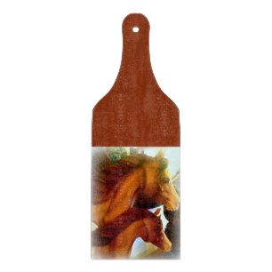 mare and pony glass cutting board paddle