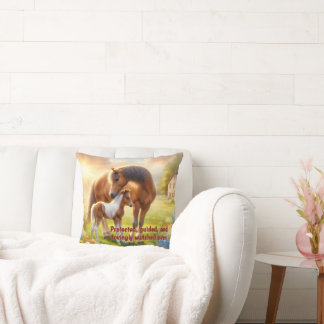 Mare & Foal Inspirational Throw Pillow