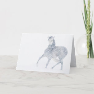 Mare in a Blizzard Horse Greeting Card