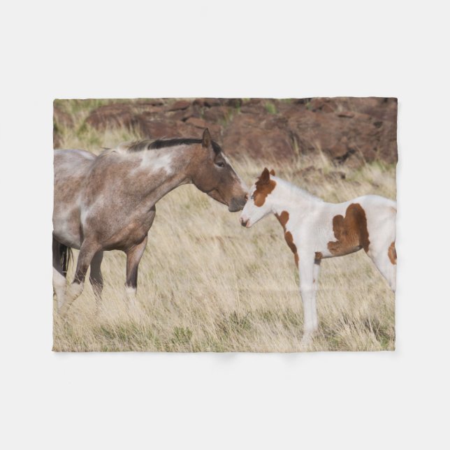 Mare with Colt Fleece Blanket (Front (Horizontal))