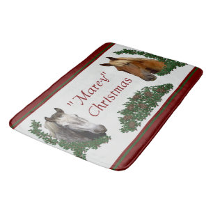 Mare-y Christmas Horse Lovers Bath Mat