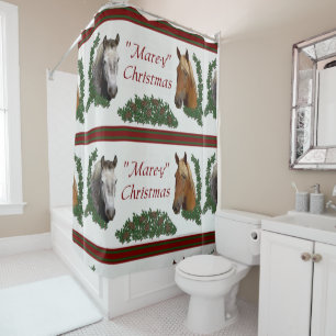 Mare-y Christmas Horse Lovers Shower Curtain