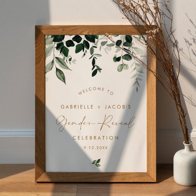 MAREE Greenery Gender Reveal Welcome Sign (Creator Uploaded)