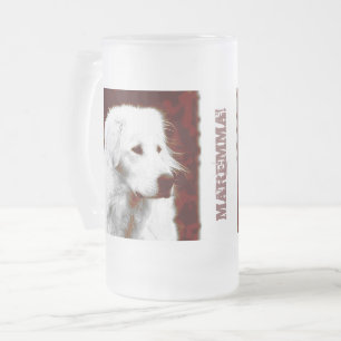 Maremma Sheepdog Frosted Glass Beer Mug