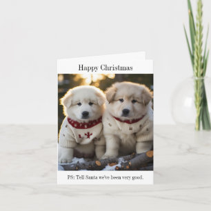 Maremma Sheepdog Puppies Christmas Jumpers Card