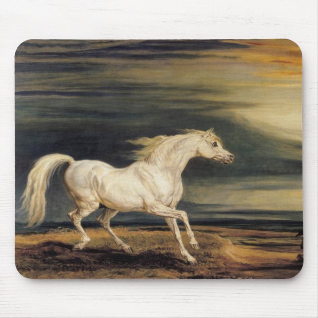 Marengo the White Horse (by James Ward) Mouse Mat (Front)