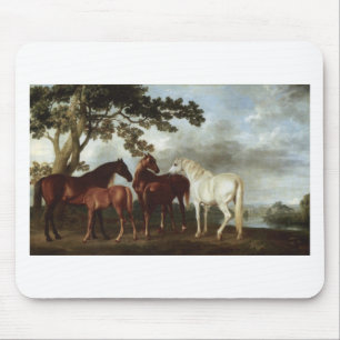 Mares and Foals in a River Landscape George Stubbs Mouse Mat