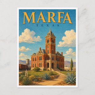 Marfa Texas Presidio Courthouse GeoSaga Postcard