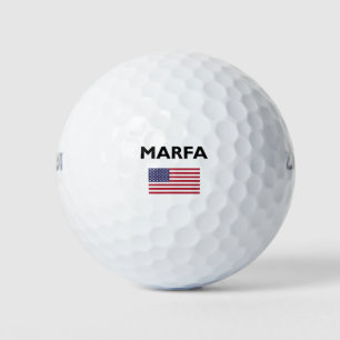 Marfa Texas USA American Flag Light-Colour Golf Balls