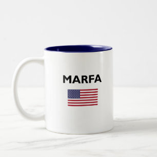 Marfa Texas USA American Flag Light-Colour Two-Tone Coffee Mug