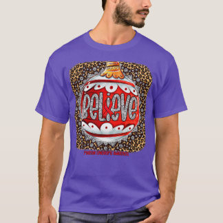 Marfan Syndrome Awareness Believe Ornament Leopard T-Shirt
