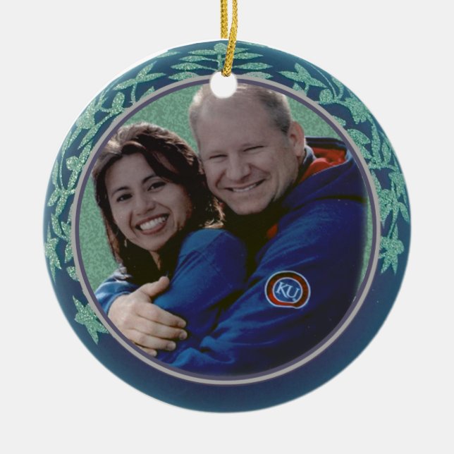 Margaret and Derick orn Ceramic Tree Decoration (Front)