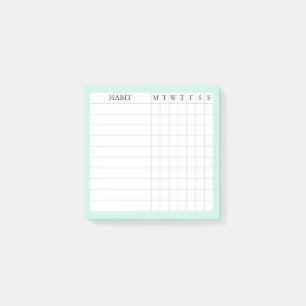 Margaret Collection Habit Tracker in Mint Post-it Notes