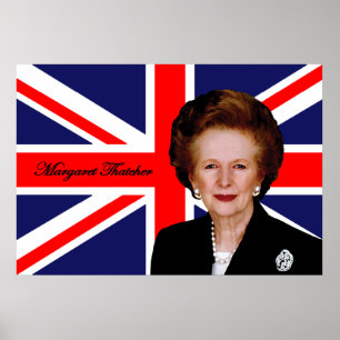 Margaret Thatcher - British Flag Poster