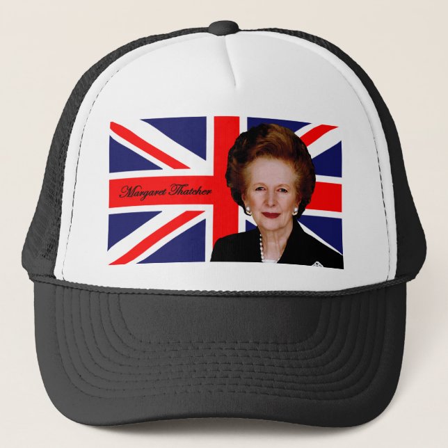 Margaret Thatcher - British Flag Trucker Hat (Front)