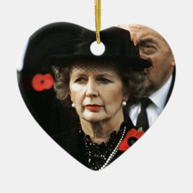 Margaret Thatcher I Love Maggie Ceramic Tree Decoration (Front)