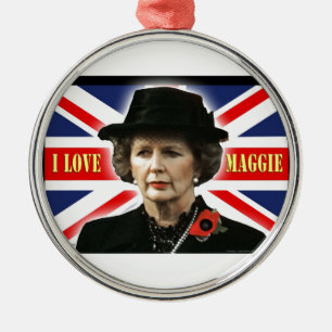 Margaret Thatcher I Love Maggie Metal Tree Decoration