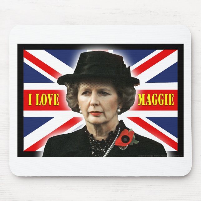 Margaret Thatcher I Love Maggie Mouse Mat (Front)