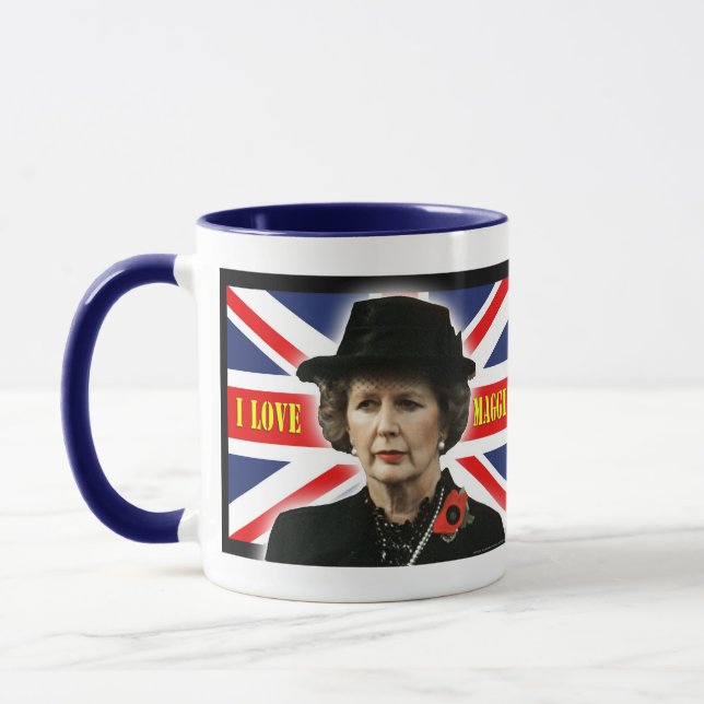 Margaret Thatcher I Love Maggie Mug (Left)