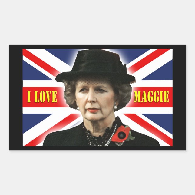 Margaret Thatcher I Love Maggie Rectangular Sticker (Front)