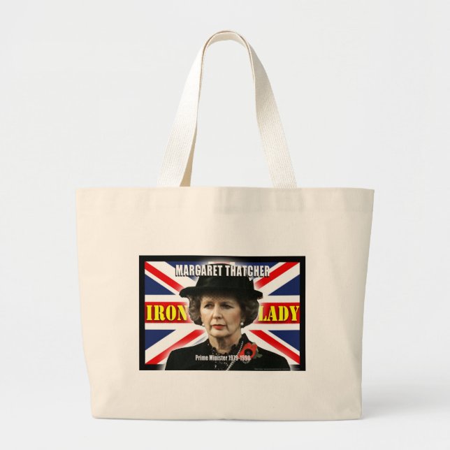 Margaret Thatcher Prime Minister Large Tote Bag (Front)