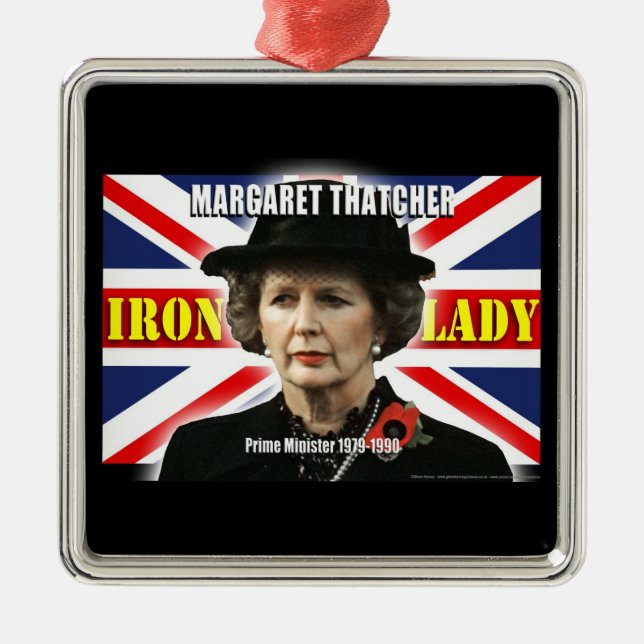 Margaret Thatcher Prime Minister Metal Tree Decoration (Front)