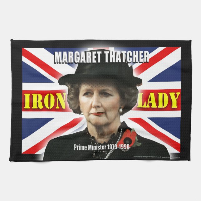 Margaret Thatcher Prime Minister Tea Towel (Horizontal)