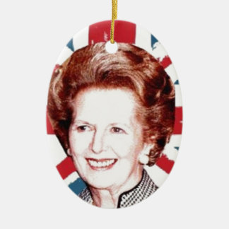 MARGARET THATCHER UNION JACK CERAMIC TREE DECORATION