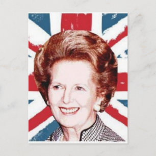 MARGARET THATCHER UNION JACK POSTCARD