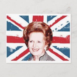 MARGARET THATCHER UNION JACK POSTCARD