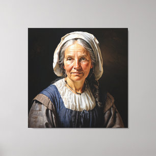 “Margaretha's Embrace” A Venerable Dutch Lady Canvas Print
