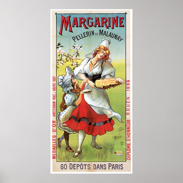 Margarine Vintage Food Ad Art Poster (Front)