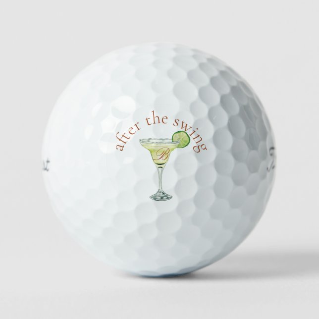 Margarita After the Swing Monogram Titleist Pro VI Golf Balls (Front)