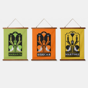 Margarita Art Deco Cocktail Hanging Tapestry