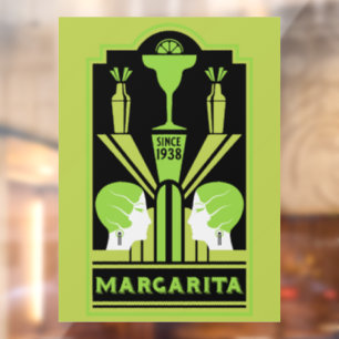 Margarita Art Deco Cocktail Window Cling