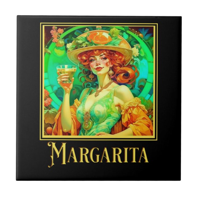 Margarita Art Nouveau Tile (Front)