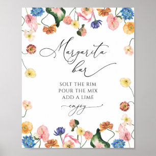 Margarita bar floral bridal shower poster