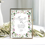 Margarita bar floral bridal shower poster<br><div class="desc">Margarita bar floral bridal shower poster. Matching items available. See full collection here: https://www.zazzle.com/collections/elegant_spring_floral_collection-119460468652902871</div>
