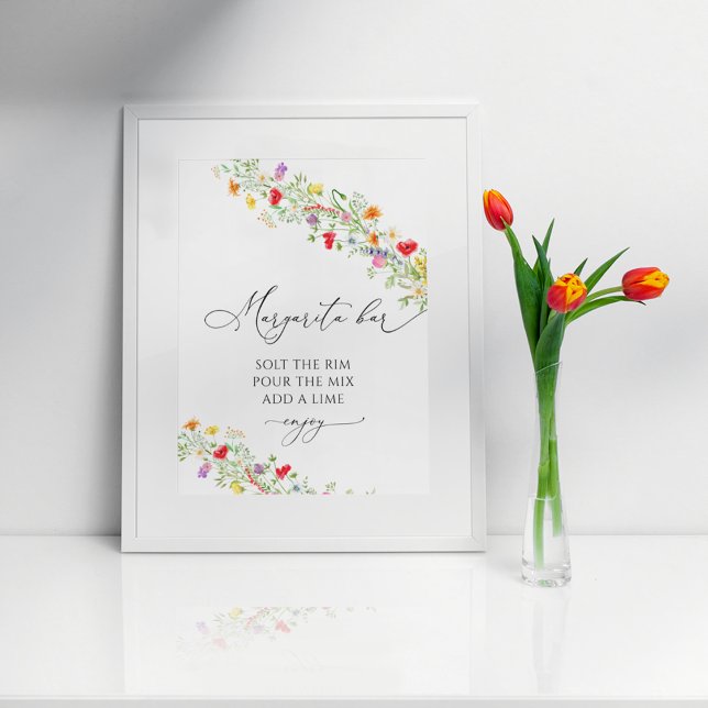 Margarita bar floral bridal shower poster (Creator Uploaded)