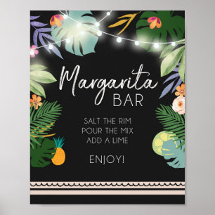 Margarita Bar Luau Tropical Birthday Shower Sign