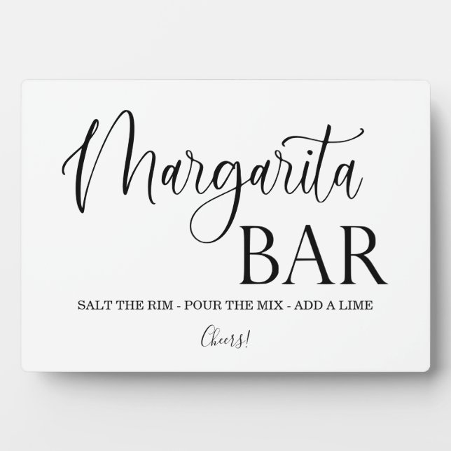 Margarita Bar wedding sign Tabletop Plaque  (Front)