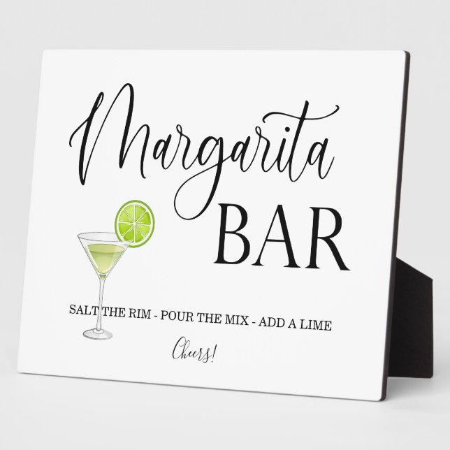 Margarita Bar wedding sign Tabletop Plaque  (Side)