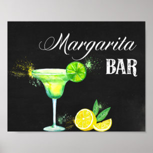 Margarita Bar with Black Background Poster