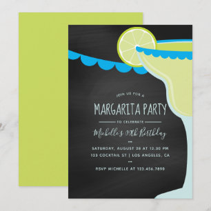Margarita Birthday Cocktail Party Chalkboard Invitation