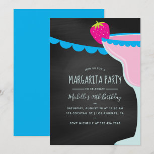 Margarita Birthday Cocktail Party Chalkboard Invitation