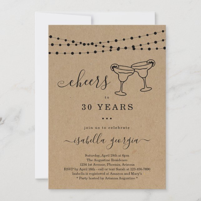 Margarita Birthday Party - Any Age Invitation (Front)