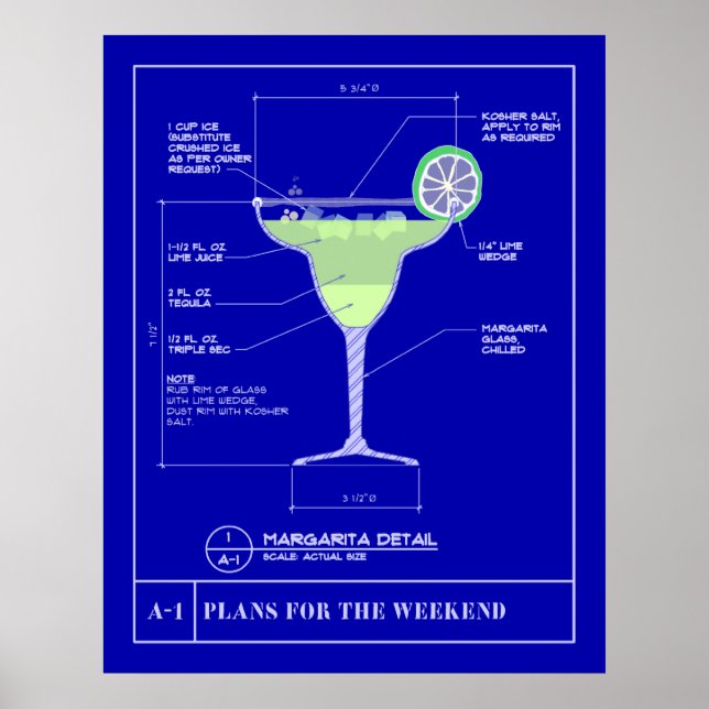 Margarita Blue Print Poster (Front)
