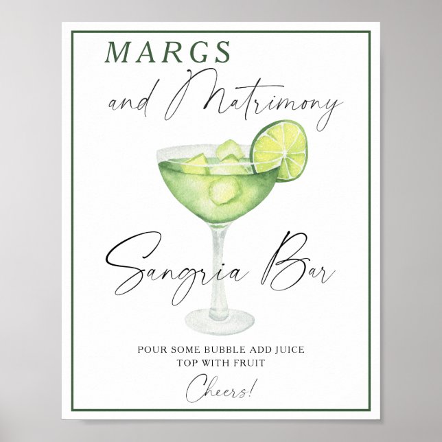 Margarita Bridal shower sangria bar Poster (Front)