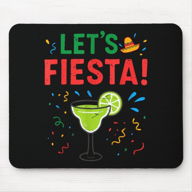Margarita cinco mayo let fiesta funny drinking mouse mat (Front)